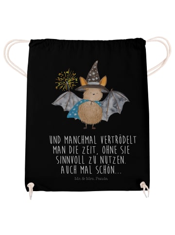 Mr. & Mrs. Panda wander rucksack Fledermaus Zauberer mit Spruch in Schwarz