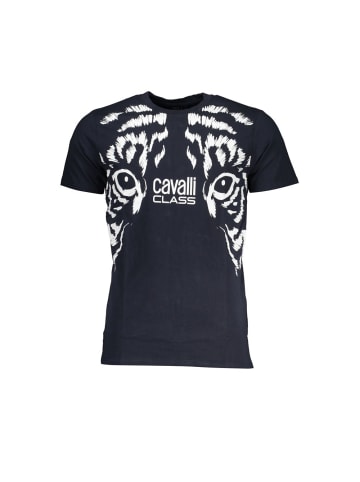 cavalli CLASS Blaues Baumwoll-T-Shirt