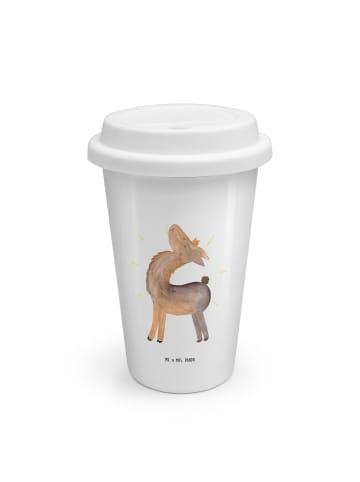 Mr. & Mrs. Panda To Go Becher Lama Stolz ohne Spruch in Weiß
