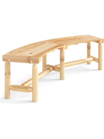 COSTWAY Gartenbank gebogen 3 Sitzer in Beige