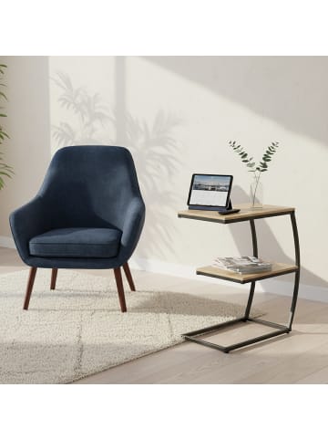 relaxdays Beistelltisch in Schwarz - (B)47,5 x (H)58,5 x (T)25 cm