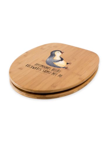 Mr. & Mrs. Panda Toilettendeckel Pinguin Lachen mit Spruch in Braun