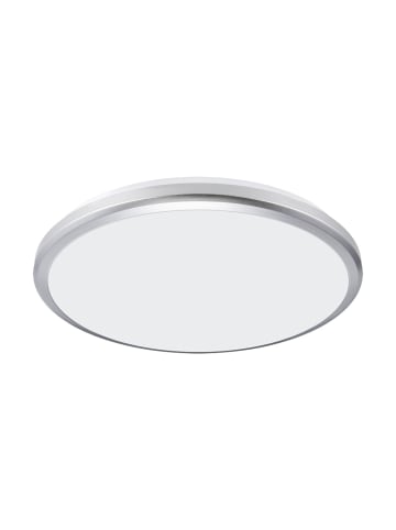 Licht-Erlebnisse Außen Deckenlampe EEK E Ø 26.5 x (H)6.5 cm in Silber Weiß