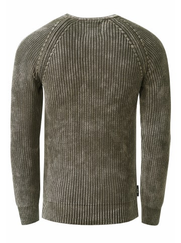Rusty Neal Verwaschener Strickpullover im Vintage Look in Khaki