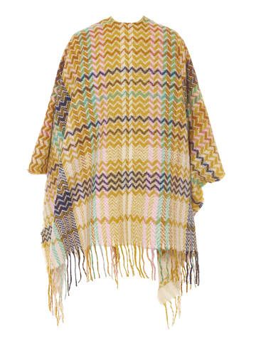 gaya Damen Umhang in Beige Mehrfarbig