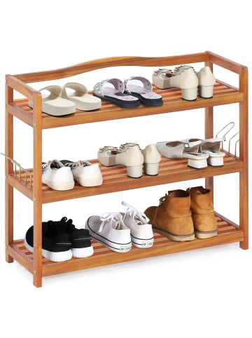 COSTWAY Schuhregal Akazienholz in Braun
