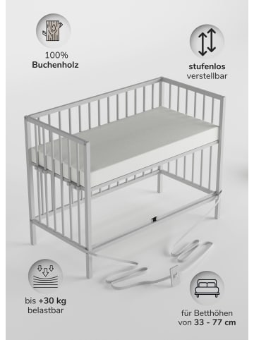 Sämann Beistellbett mit Umbauseite - weiß - Dreamy 4 in 1 Bett