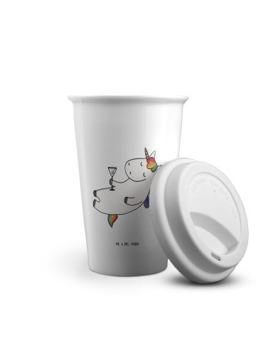 Mr. & Mrs. Panda To Go Becher Einhorn Blümchentail ohne Spruch in Weiß
