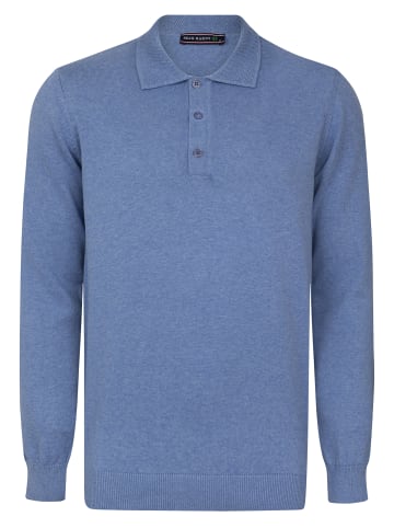 Felix Hardy Polo Kragen Langarm Pullover in Indigo
