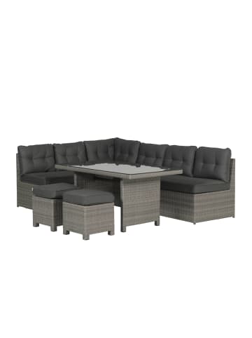 GMD Living Gartenmöbel Sitzgruppe Set CORAL inkl. 2 Sitzhocker in Farbe Organic Grey