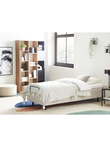 Beliani Einzelbett DUKE II in Beige/Schwarz - (W) 80 x (H) 37 x (L) 200 cm
