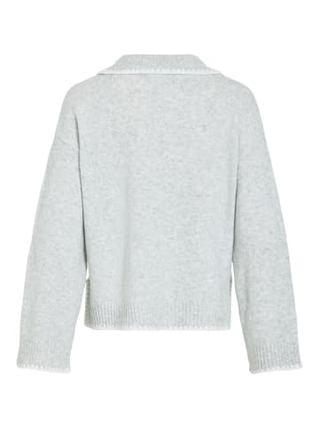Vila Strickpullover in Light Grey Melange