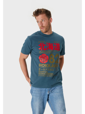 OLDSKULL T-Shirt Retro Japan Island in Dark green