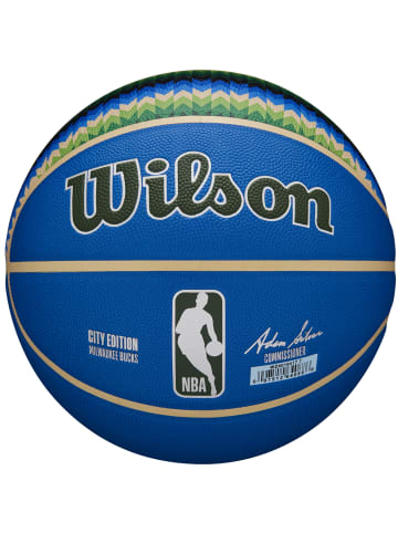 Wilson Wilson NBA Team City Collector Milwaukee Bucks Ball in Blau