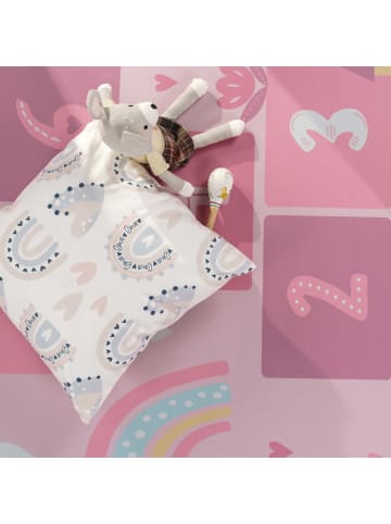 KADIMA DESIGN Kinderteppich waschmaschinenwaschbar Prinzessinnen‑Hüpfkästchen in Pink