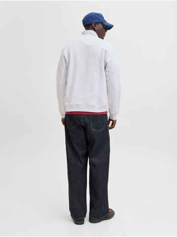 Jack & Jones Sweatshirt mit halbem Reißverschluss in Bright White