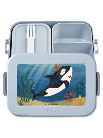Mr. & Mrs. Panda Brotdose Orca Zylinder Design ohne Spruch in Blau Pastell