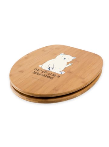 Mr. & Mrs. Panda Toilettendeckel Eisbär Faul mit Spruch in Braun