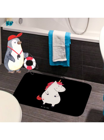 Mr. & Mrs. Panda duschmatte Einhorn Wut ohne Spruch in Schwarz