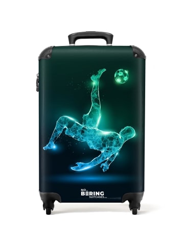NoBoringSuitCases Suitcase, Handgepäck, Koffer, Trolley, Reisekoffer Fußballer-Neon-Design