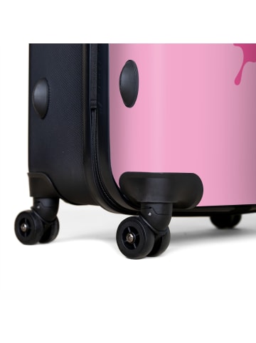 NoBoringSuitCases Suitcase, Koffer, Reisekoffer Schmetterling rosa weiß
