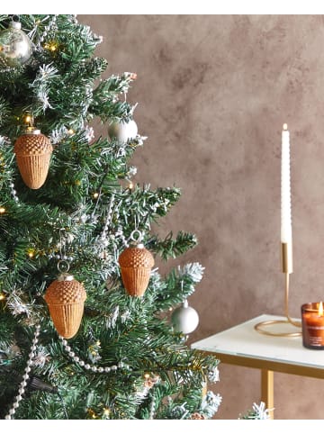 Beliani Weihnachtsbaumkugeln AMBRE in Gold/Silber