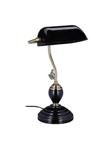 relaxdays Bankerlampe in Schwarz -  (B)26 x (H)44 x (T)19 cm