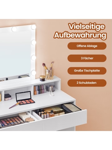 VASAGLE Schminktisch Kailyn in Weiß - (B)100 x (H)145 x (T)40 cm