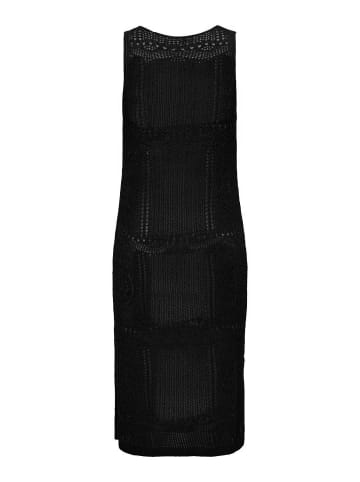 JACQUELINE de YONG Kleid Locker Leichtes Sommer Basic Midi-Strickkleid in Schwarz