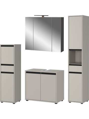 KADIMA DESIGN Badmöbel Set 4-tlg. Spiegelschrank Badschrank Unterschrank in Steingrau