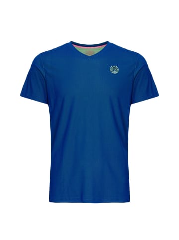 BIDI BADU Evin Tech Round-Neck Tee - neongreen/neonorange in blau/neongrün