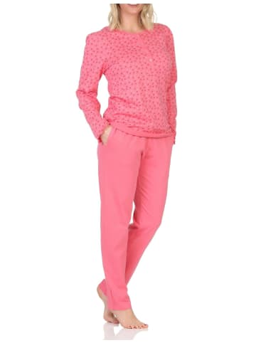 NORMANN Langarm Schlafanzug Pyjama Minimalprint - 86991 in beere