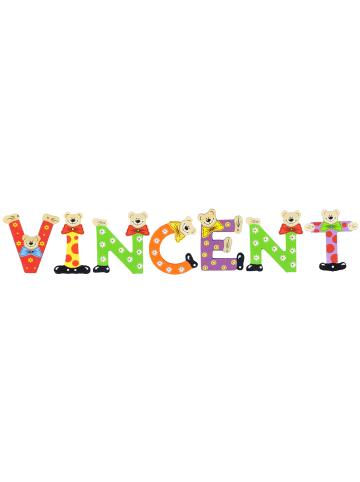 Playshoes Deko-Buchstaben "VINCENT" in bunt