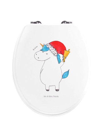 Mr. & Mrs. Panda Motiv WC Sitz Einhorn Weihnachtsmann ohne Spruch in Weiß