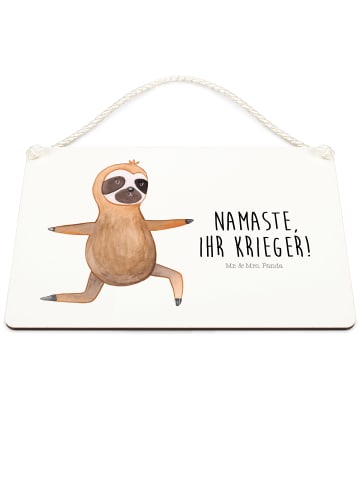 Mr. & Mrs. Panda Türschild Faultier Yoga mit Spruch in Transparent