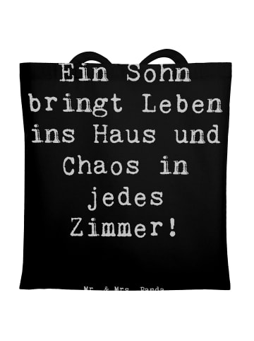 Mr. & Mrs. Panda Tragetasche Lebhafter Sohn mit Spruch in Schwarz
