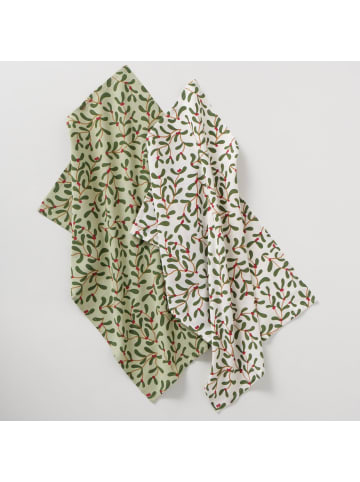 Boltze Küchentücher mit Muster MISTLETOE, 2er-Set in Mehrfarben, 50 x 0,5 x 70 cm