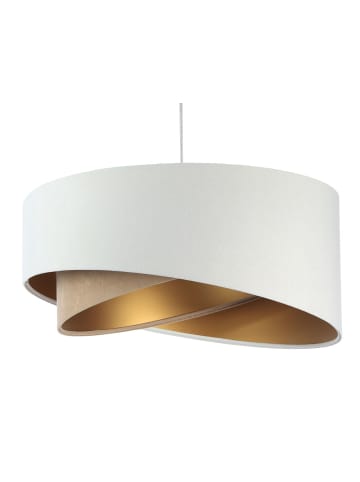 Licht-Erlebnisse Pendelleuchte Ø 50 x (T)102 cm in Weiß Beige Gold