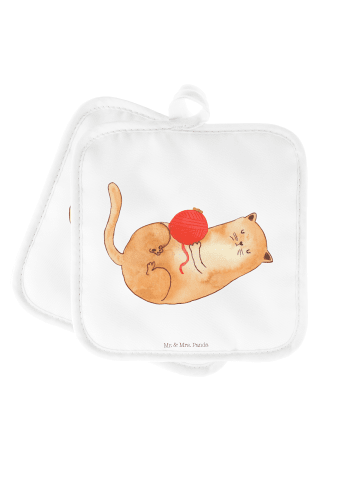 Mr. & Mrs. Panda topfhalter Katze Wolle ohne Spruch in Weiß