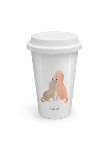 Mr. & Mrs. Panda Kaffeebecher Hunde Liebe ohne Spruch in Weiß