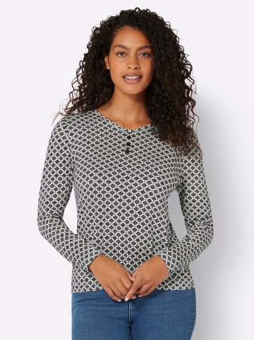 WITT WEIDEN Druck-Shirt in ecru-schwarz-bedruckt