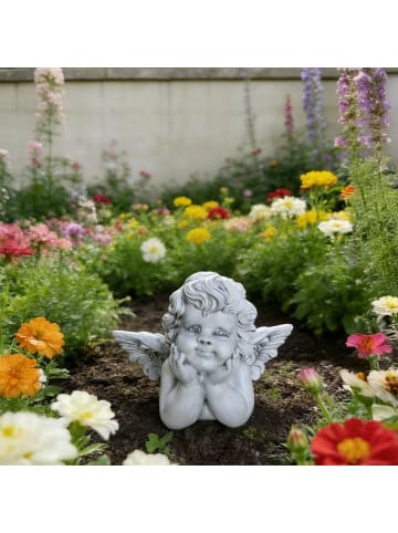 relaxdays Grabengel in Steingrau - 31 cm