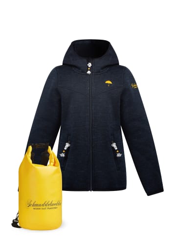 Schmuddelwedda Strickfleeceblouson + Tagesrucksack - Set in Marine Melange