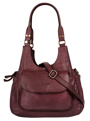 Samantha Look Umhängetasche echt Leder in bordeaux