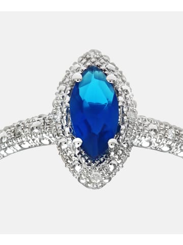Diamant L'éternel Cluster-Ring aus 375 Weißgold mit Diamant mit Saphir