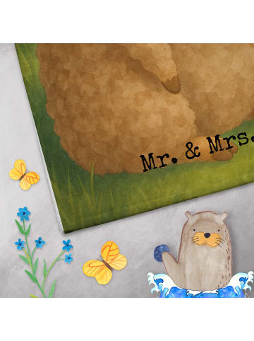 Mr. & Mrs. Panda Gästehandtuch Alpaka Fahne Design ohne Spruch in Weiß