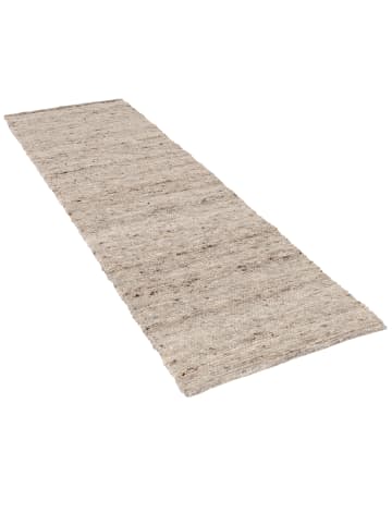 Pergamon Natur Teppich Läufer Wolle Alaska Meliert in Braun