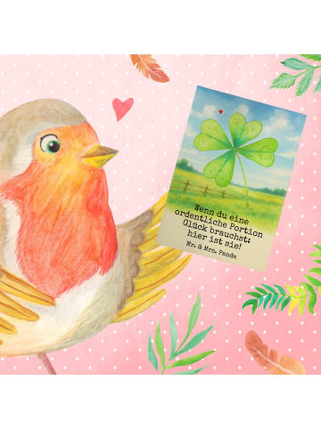 Mr. & Mrs. Panda Beileidskarte Blume Kleeblatt Design mit Spruch in Weiß