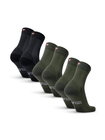 DANISH ENDURANCE Socken Light Hiking Crew in black olive green