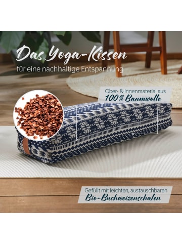 DoYourFitness Yoga-Bolster Paravati gefüllt Buchweizen blau/weiß eckig Style 1 Blau